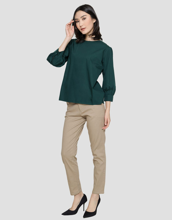 St. Yves Sabrina Poplin 3/4 Blouse Wanita