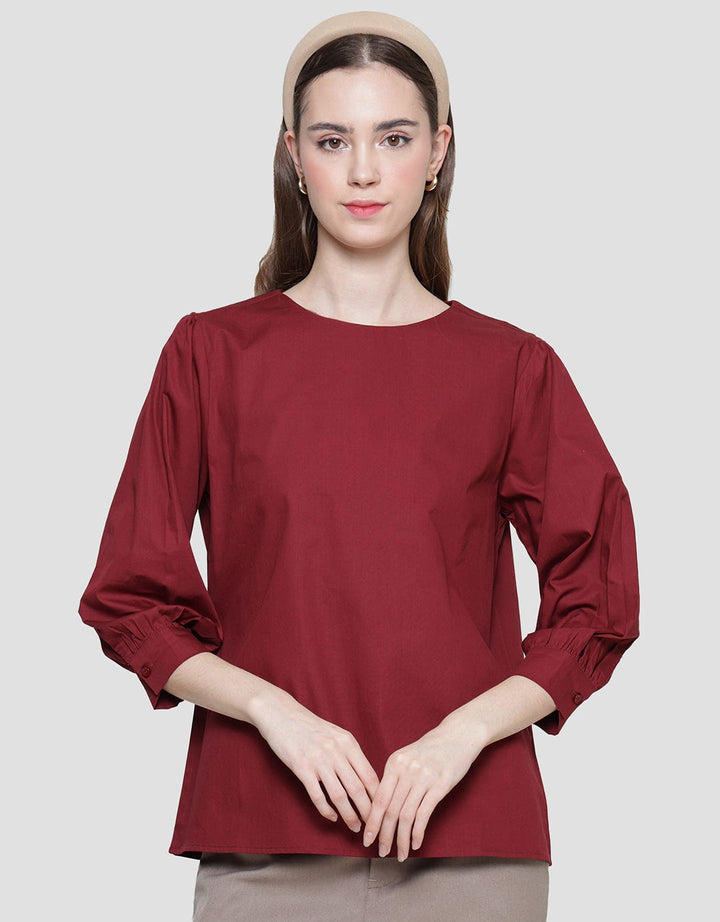St. Yves Sabrina Poplin 3/4 Blouse Wanita
