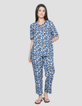 Nevada Women's Pajama Set Print Blue Flower