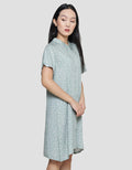 Nevada Little Krisan Midi Dress Lengan Pendek Wanita