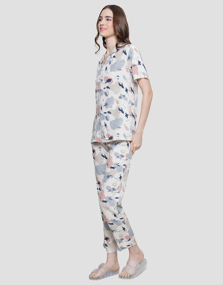 Nevada Piyama Set Wanita Print Big Abstrak