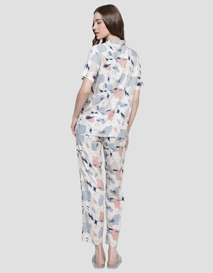 Nevada Piyama Set Wanita Print Big Abstrak