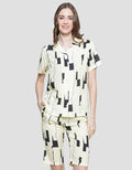Nevada Abstract Check Print Charm Women's Sleepwear Set
