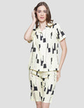 Nevada Abstract Check Print Charm Women's Sleepwear Set