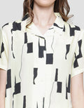 Nevada Abstract Check Print Charm Women's Sleepwear Set