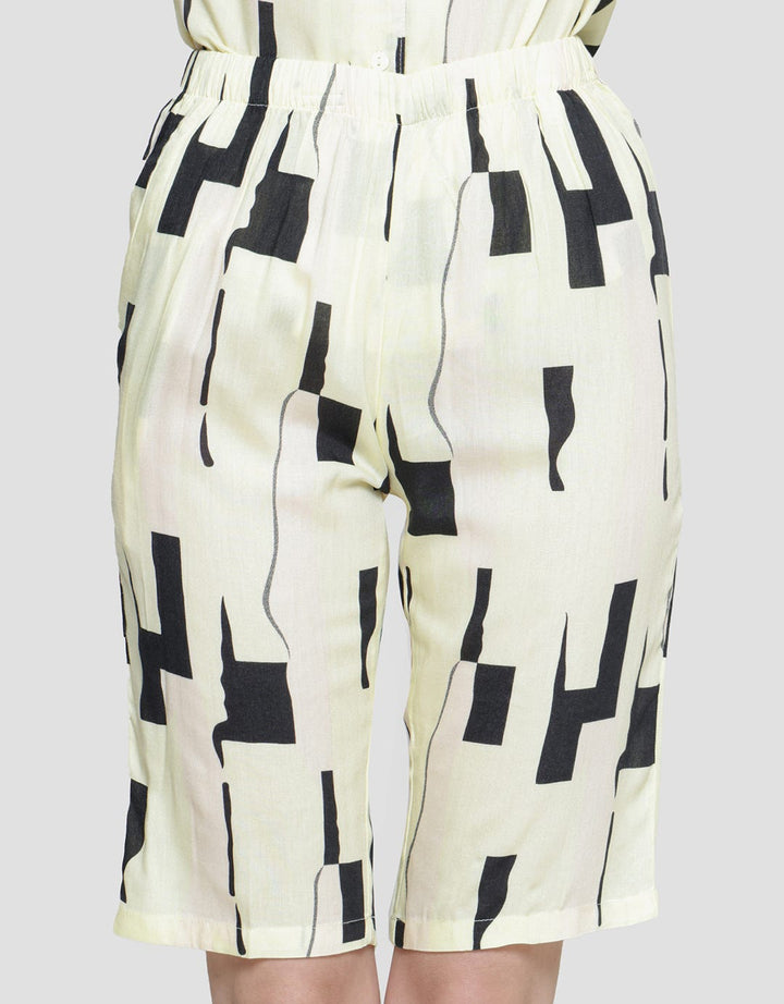 Nevada Abstract Check Print Charm Women's Sleepwear Set
