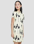 Nevada Midi Dress Lengan Pendek Yellow Charm Wanita