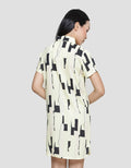 Nevada Midi Dress Lengan Pendek Yellow Charm Wanita
