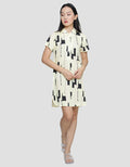 Nevada Midi Dress Lengan Pendek Yellow Charm Wanita