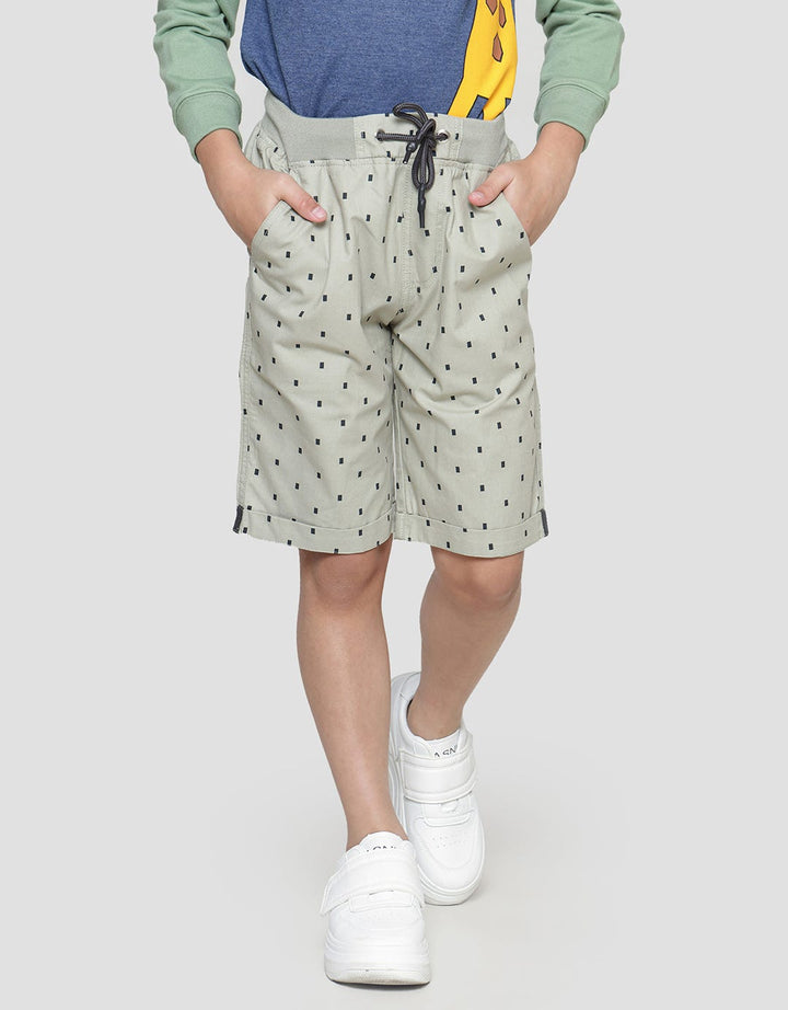 Nevada Woven Print Geometri Ribstop Celana Pendek Anak Laki-Laki