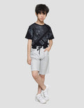 Nevada Woven Textured Geometri Celana Pendek Anak Laki-Laki