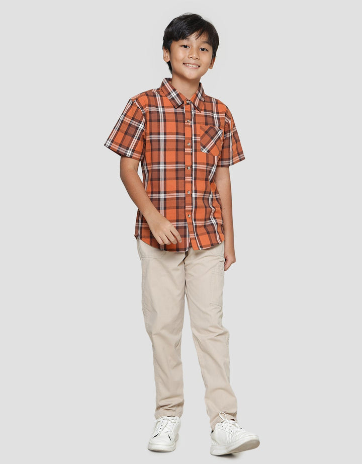 Nevada Yarndyed Check Boys Short Sleeve Shirt