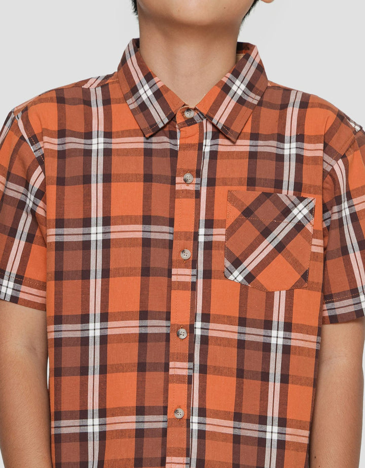 Nevada Yarndyed Check Boys Short Sleeve Shirt