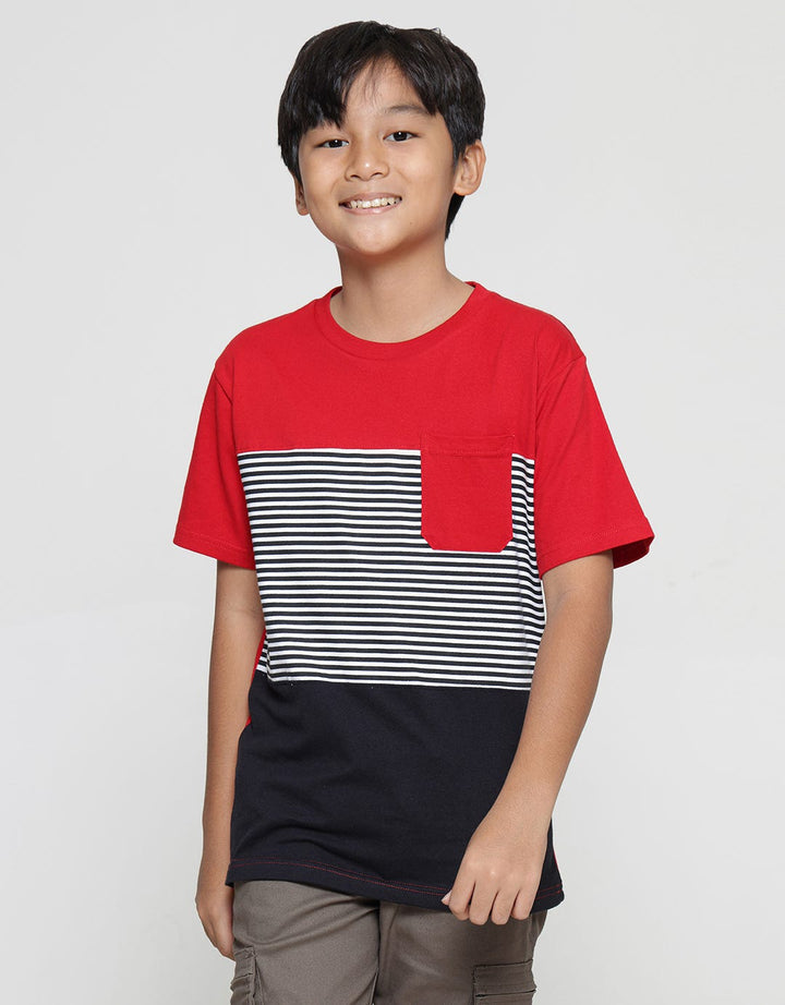 Nevada Stripes With Pocket Kaos Lengan Pendek Anak Laki-laki