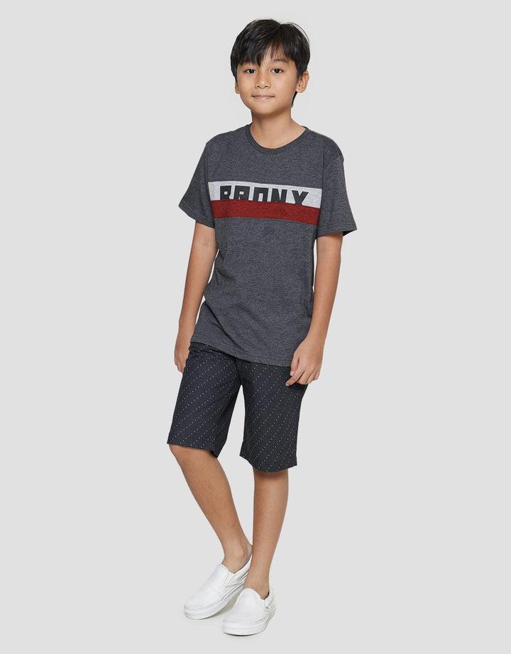 Nevada Kaos Lengan Pendek Anak Laki-laki Print Mix Textured