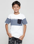 Nevada Print Cut N Sew Print Stripes With Pocket Kaos Anak Laki-Laki