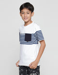 Nevada Print Cut N Sew Print Stripes With Pocket Kaos Anak Laki-Laki