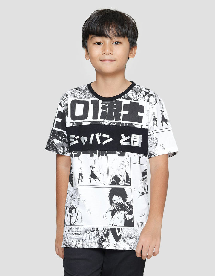 Nevada Kaos Lengan Pendek Anak Laki-laki Print Komik Anime