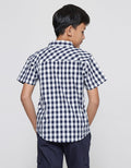 Nevada Yarndyed Check Kemeja Lengan Pendek Anak Laki-Laki