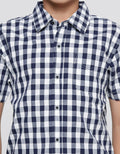 Nevada Yarndyed Check Kemeja Lengan Pendek Anak Laki-Laki