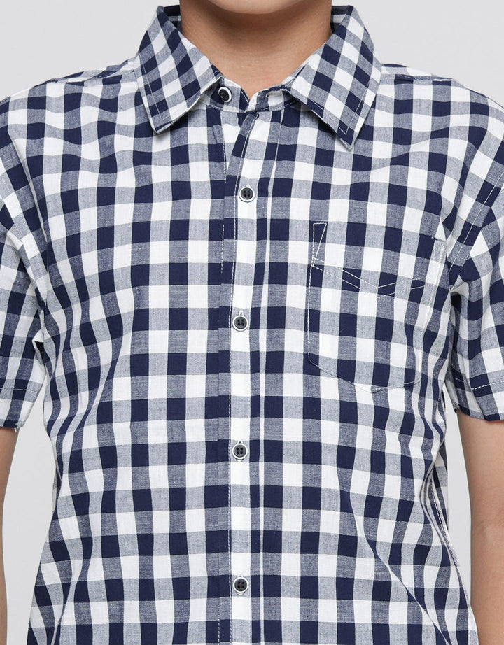 Nevada Yarndyed Check Kemeja Lengan Pendek Anak Laki-Laki