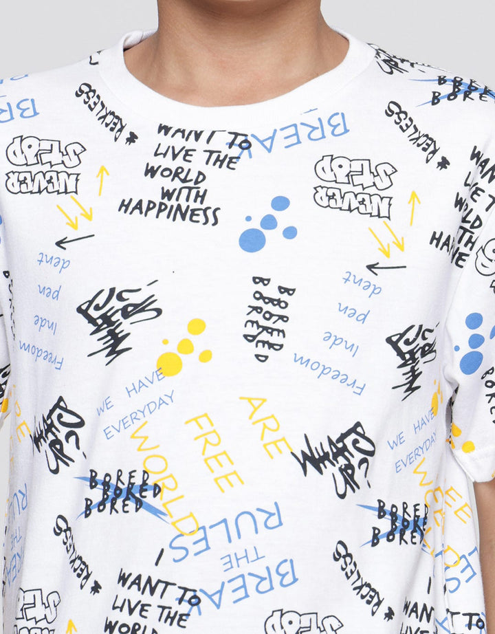 Nevada Fullprint Splash Grafity Boys Short Sleeve T-Shirt