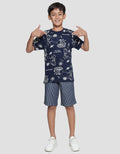 Nevada Boys Fullprint Ocean Short Sleeve T-Shirt