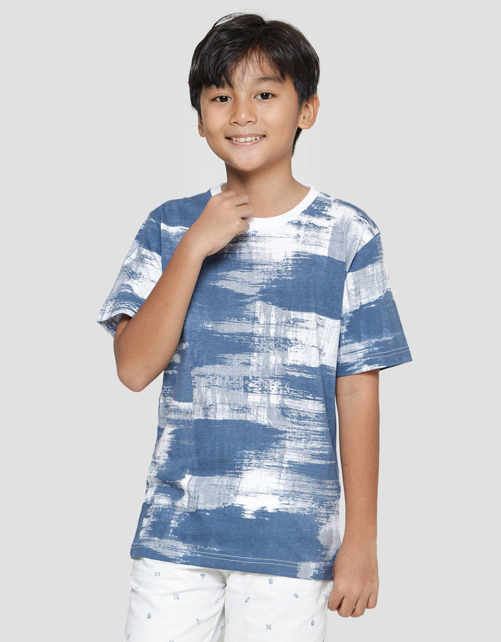 Nevada Kaos Lengan Pendek Anak Laki-laki Print Painting Blue