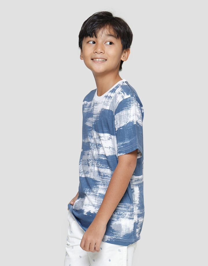 Nevada Kaos Lengan Pendek Anak Laki-laki Print Painting Blue