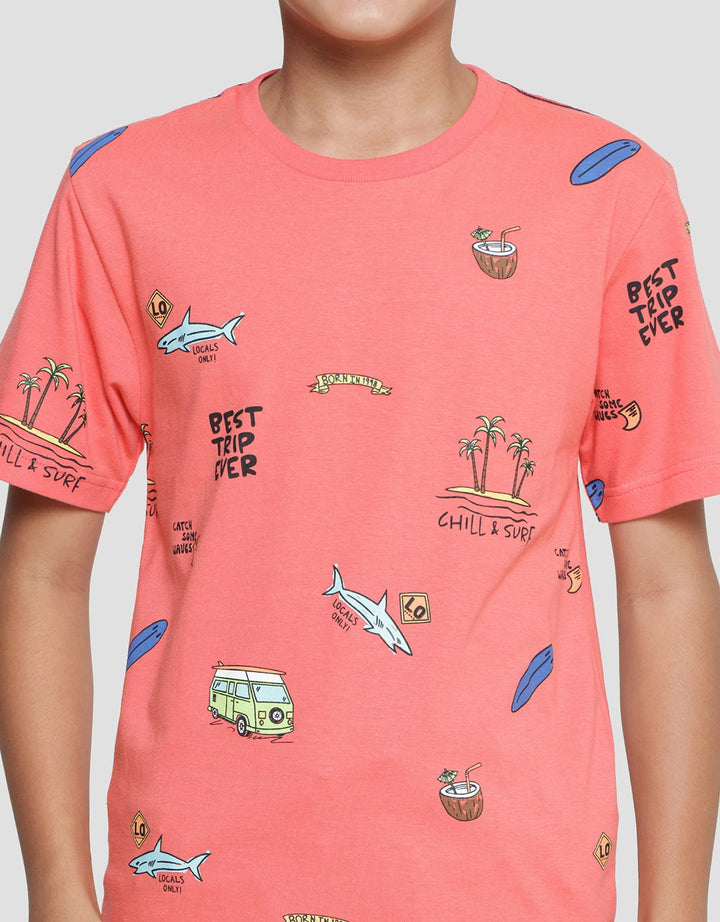 Nevada Boys Short Sleeve T-Shirt Print Summer Best Trip Ever