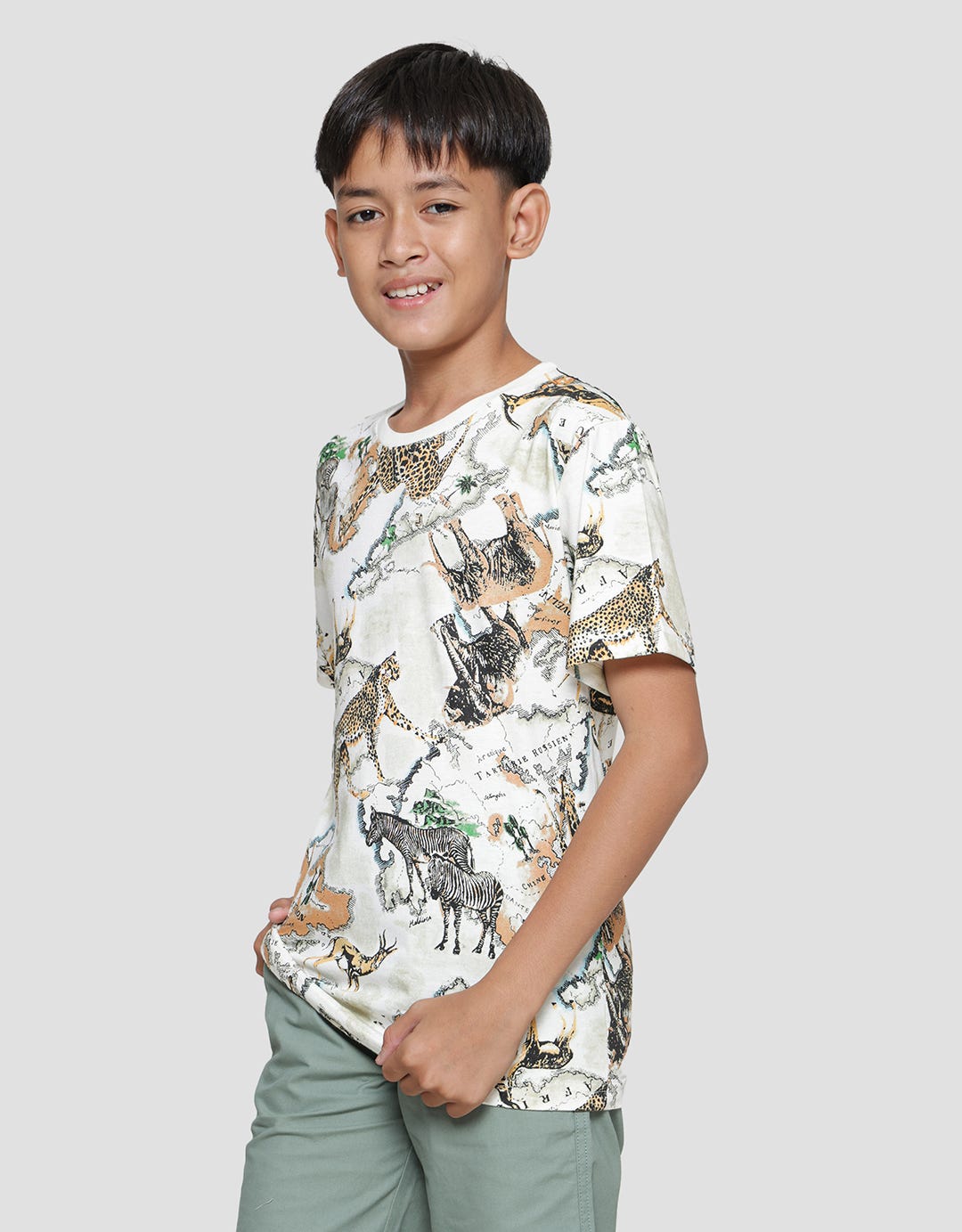 Nevada Fullprint Animals On Desert Kaos Lengan Pendek Anak Laki-laki