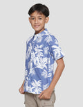 Nevada Linen Slub Summer Leaf Print Kemeja Anak Laki-laki
