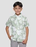 Nevada Linen Slub Summer Leaf Kemeja Anak Laki-Laki