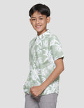 Nevada Linen Slub Summer Leaf Kemeja Anak Laki-Laki
