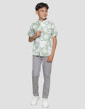 Nevada Linen Slub Summer Leaf Kemeja Anak Laki-Laki