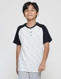 Nevada Textured Misty Boys Short Sleeve Henley T-Shirt