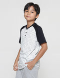 Nevada Textured Misty Boys Short Sleeve Henley T-Shirt