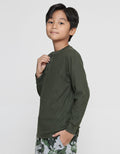 Nevada Henley Solid Textured Kaos Lengan Panjang Anak Laki-laki
