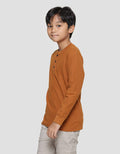 Nevada Solid Textured Hlto9 Kaos Henley Lengan Panjang Anak Laki-Laki