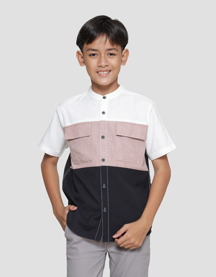 Nevada Casual Oxford Color Block Koko Anak Laki-laki