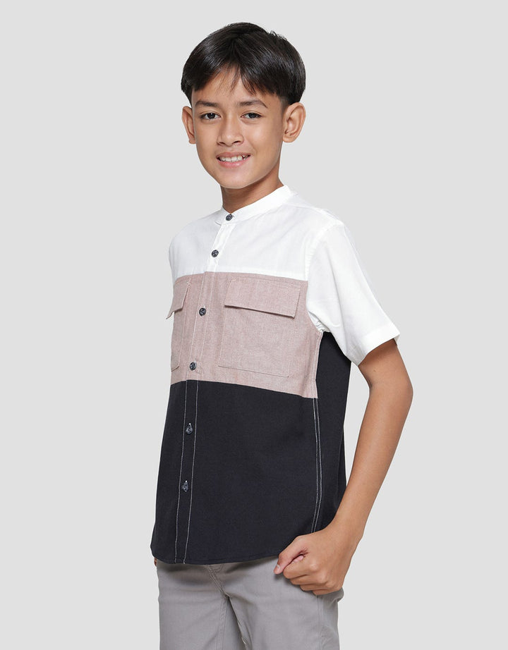 Nevada Casual Oxford Color Block Koko Anak Laki-laki