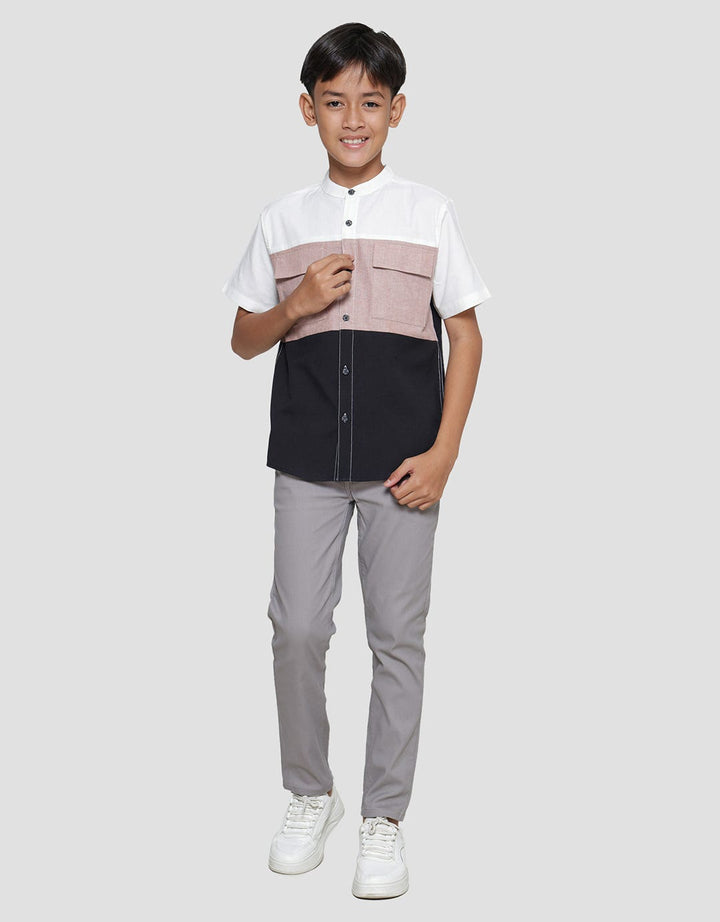 Nevada Casual Oxford Color Block Koko Anak Laki-laki