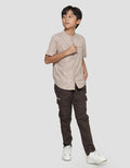 Nevada Textured Polos Kemeja Koko Casual Lengan Pendek Anak Laki-laki