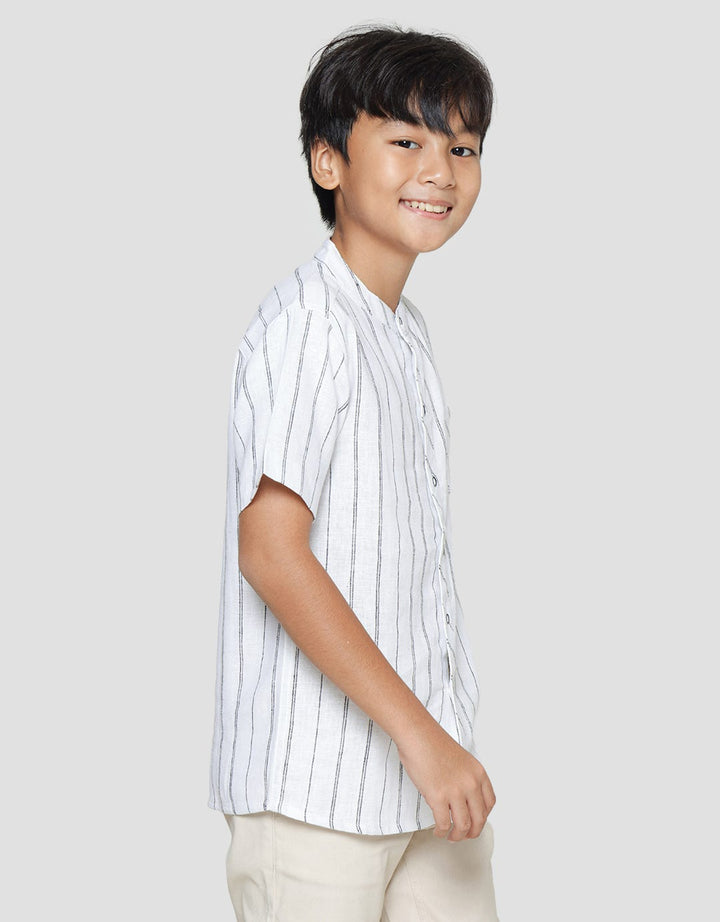 Nevada Rami Stripes Kemeja Koko Anak Laki-laki