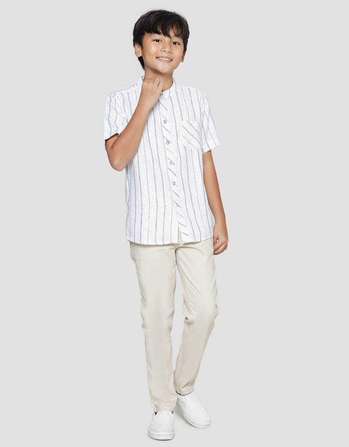 Nevada Rami Stripes Kemeja Koko Anak Laki-laki