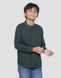 Nevada Linen Slub Solid With Pocket Kemeja Koko Lengan Panjang Anak Laki-laki