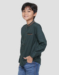 Nevada Linen Slub Solid With Pocket Kemeja Koko Lengan Panjang Anak Laki-laki