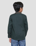 Nevada Linen Slub Solid With Pocket Kemeja Koko Lengan Panjang Anak Laki-laki