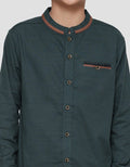 Nevada Linen Slub Solid With Pocket Kemeja Koko Lengan Panjang Anak Laki-laki