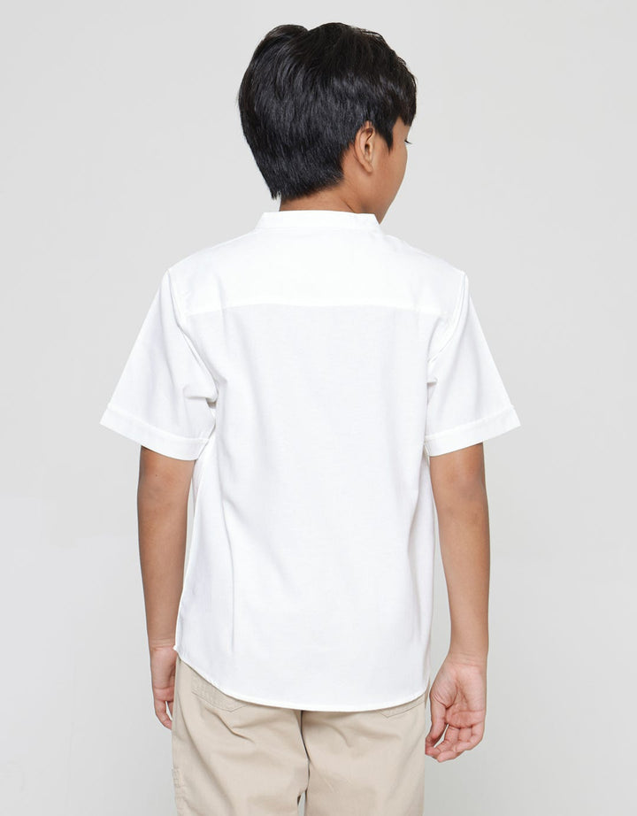 Nevada Casual Oxford Chembray Solid Koko Lengan Pendek Anak Laki-Laki